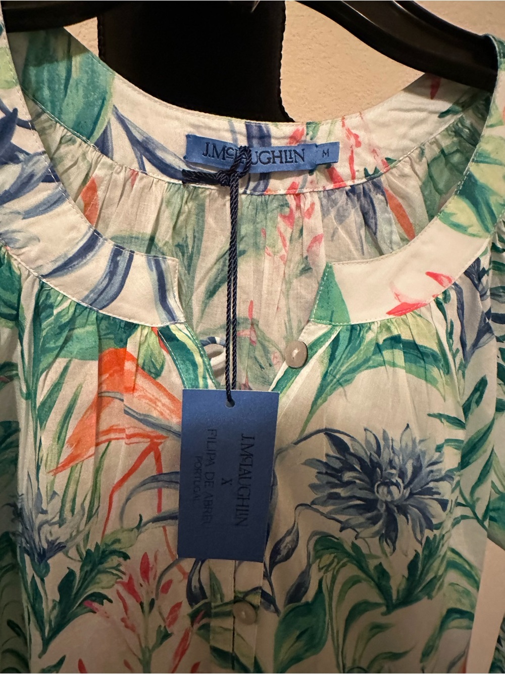 J.McLaughlin Daniella Dress Women's Tropical Botanical Tie-Waist Maxi Dress SzM - Picture 7 of 14
